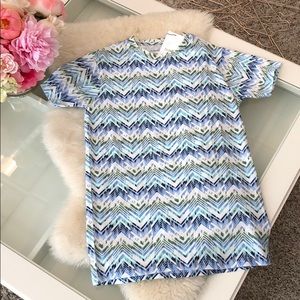 Multicolored Aztec print shirt